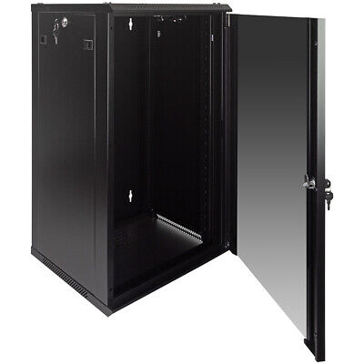 18U Wall Mount Network Server Data Cabinet Enclosure Rack Glass Door Lock w/ Fan NavePoint 00405914 - фотография #3