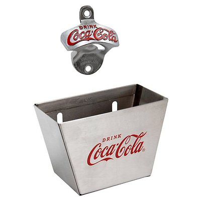 TableCraft Coca-Cola / Coke Wall Mount Bottle Opener & Cap Catcher Tablecraft CC341 & CC361