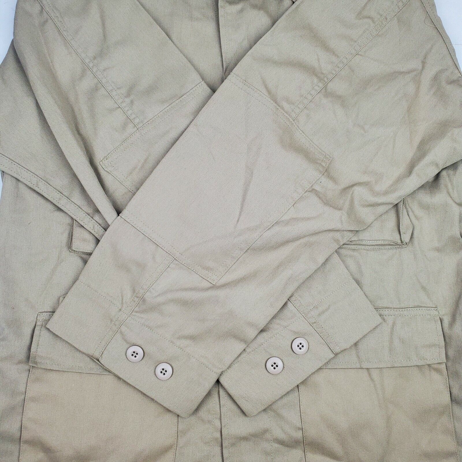 NWOT Tru-Spec Military Khaki Combat Coat Sz Large Regular Long Sleeve Button Up Без бренда - фотография #2