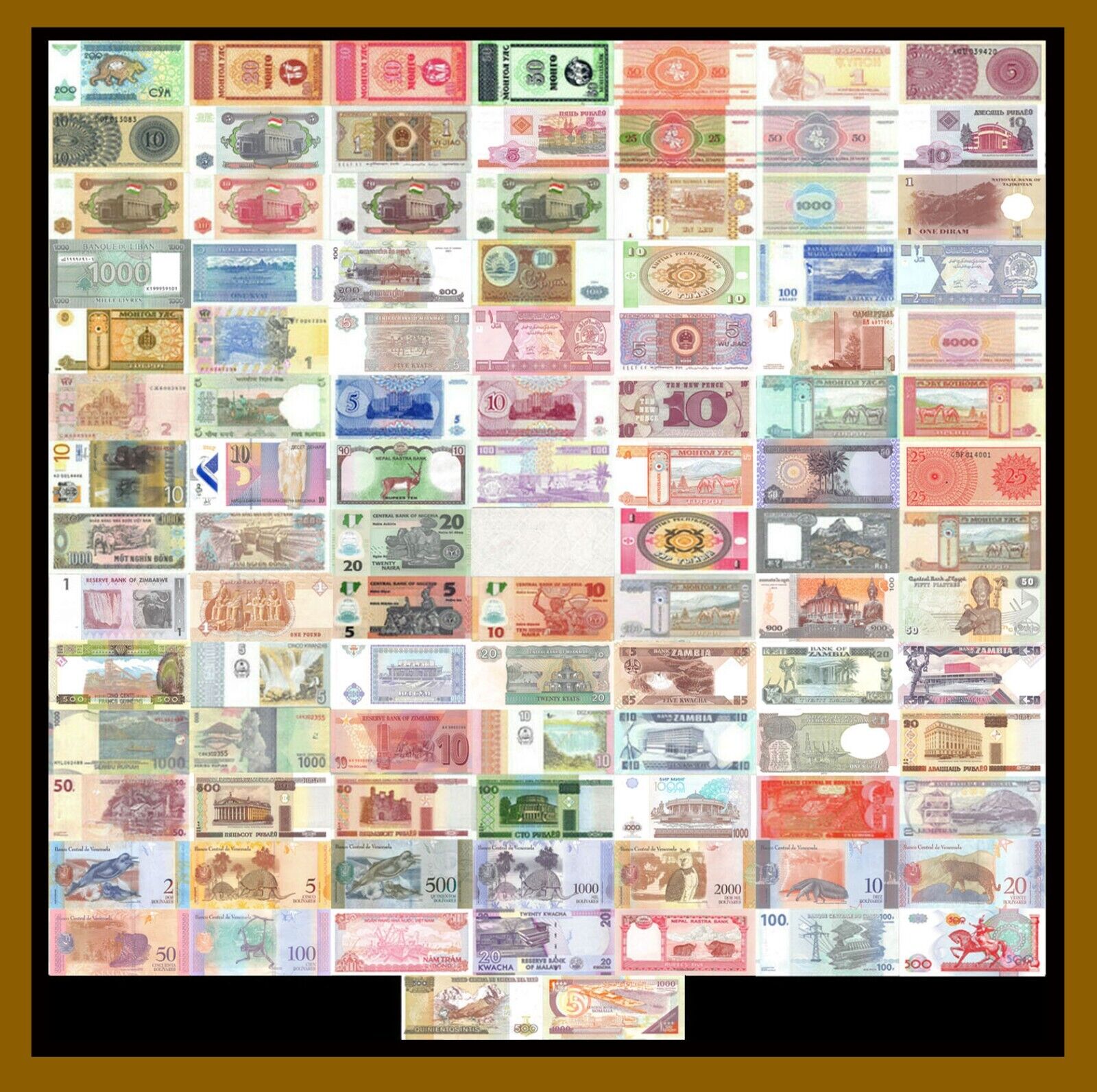 100 Pcs of Different World Mix Mixed Foreign Banknotes Currency Lot 36 Country Без бренда - фотография #2