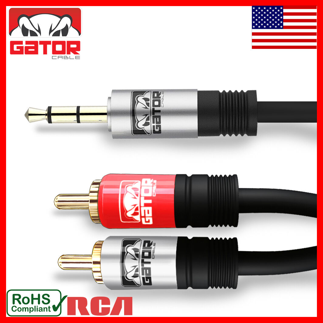 AUX Auxiliary 3.5mm Audio Male to 2 RCA Y Male Stereo Cable Cord Wire Plug Gator Cable AUX-3.5MM-To-2RCA-Cable - фотография #9