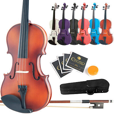 Mendini Student Violin Package in 7 Finishes & 8 Sizes +Case+Bow+Extra Strings Mendini ___MV-1___/NA
