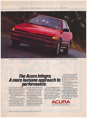 Original 1986 Acura Integra Vintage Print Ad Без бренда Integra