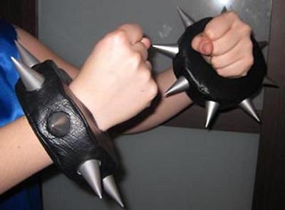 Chun Li wrist spikes soft and comfy bracelets for costume Street Fighter cosplay Handmade