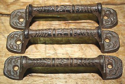 2 Cast Iron Antique Style RUSTIC Barn Handle, Gate Pull Shed Door Handles Fancy Без бренда