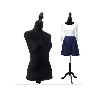 Female Mannequin Torso Clothing Dress Form Shop Display W/ Black Tripod Stand LEADZM Does Not Apply