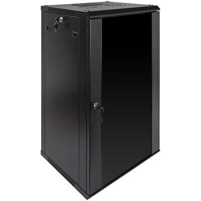 18U Wall Mount Network Server Data Cabinet Enclosure Rack Glass Door Lock w/ Fan NavePoint 00405914 - фотография #2