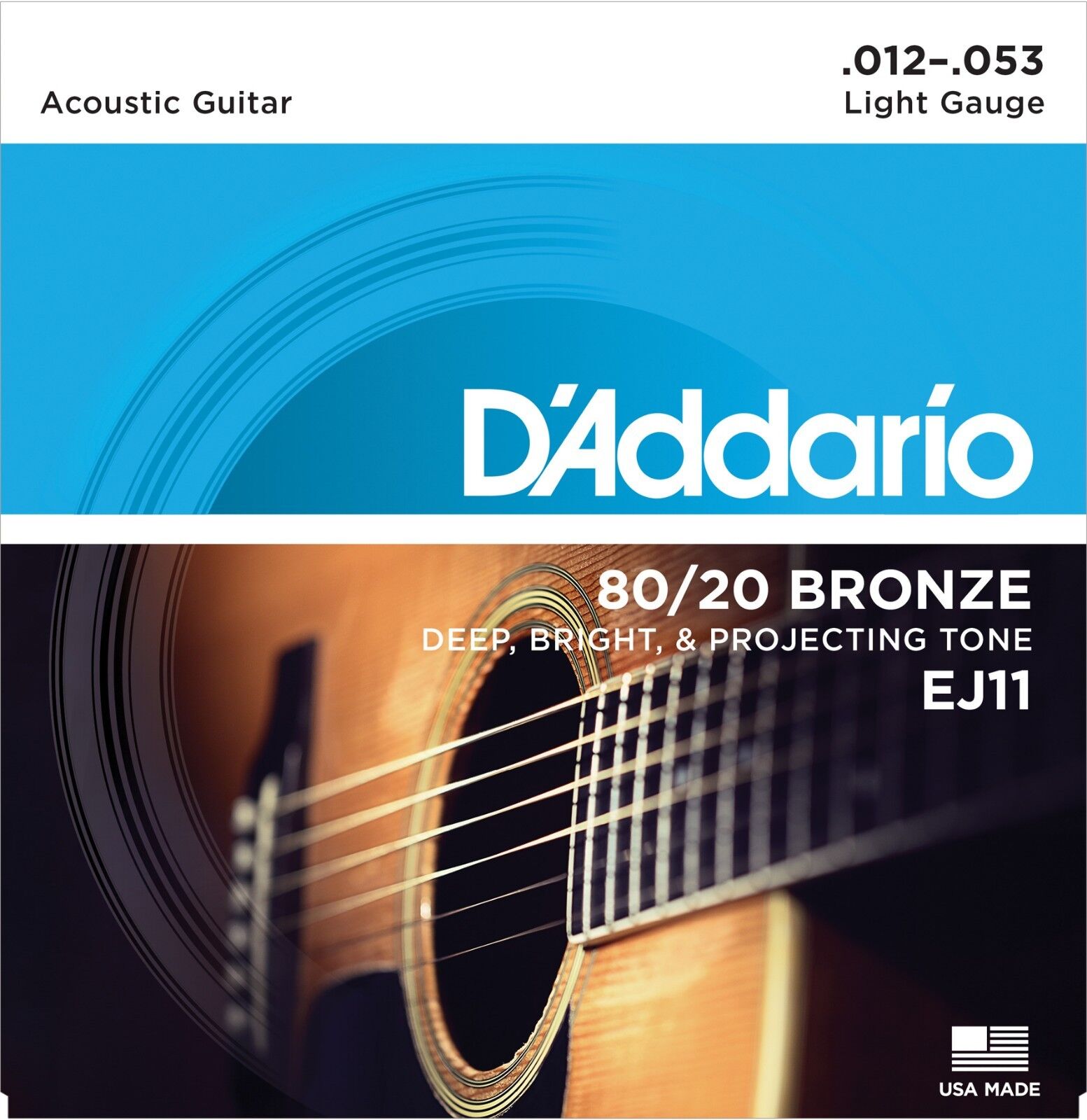   D'Addario EJ11 Light Acoustic Guitar Strings 80/20 Bronze 12-53  D'Addario EJ11 - фотография #10