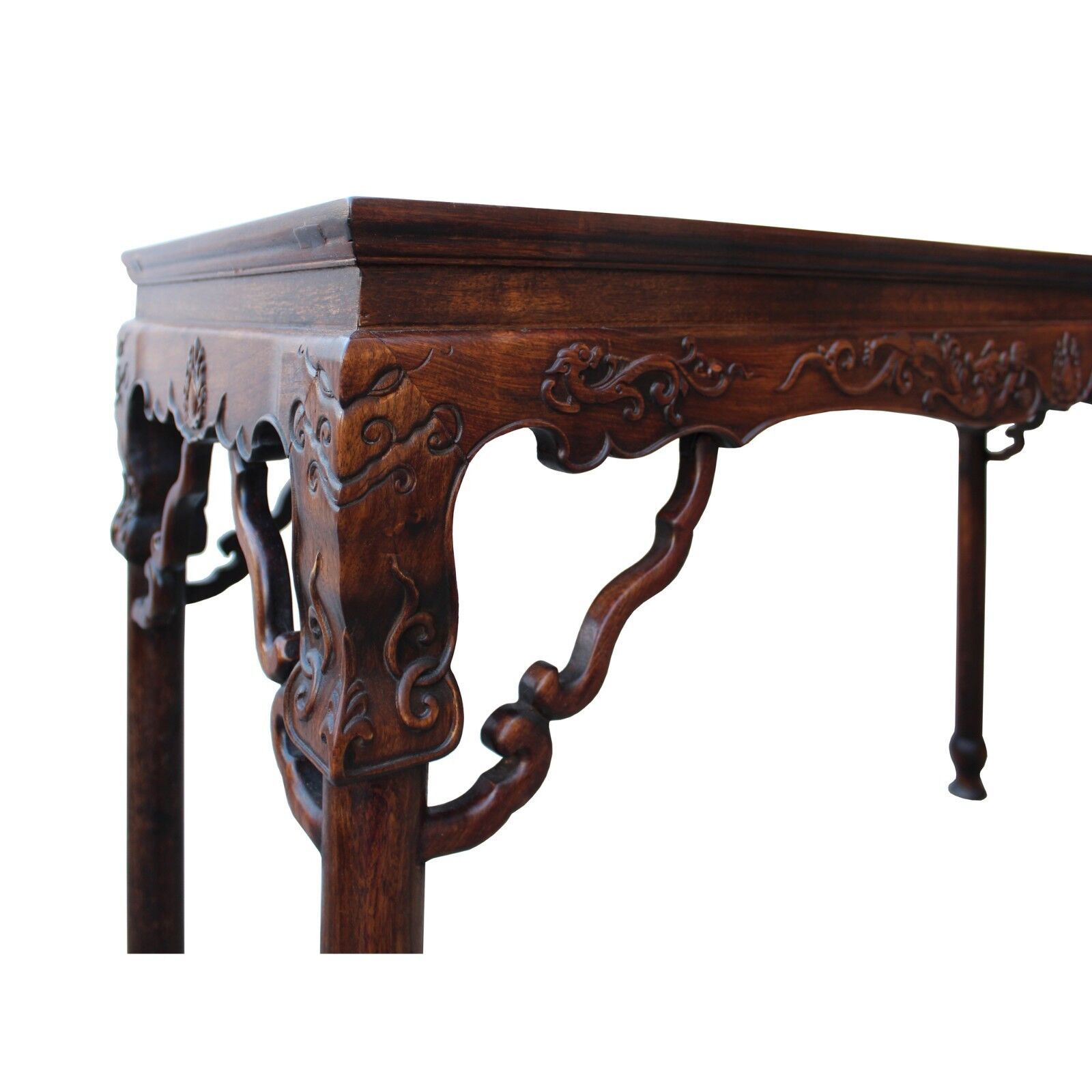 Chinese Brown Huali Rosewood Dragon Motif Round Apron Altar Table cs4534 Handmade Does Not Apply - фотография #6