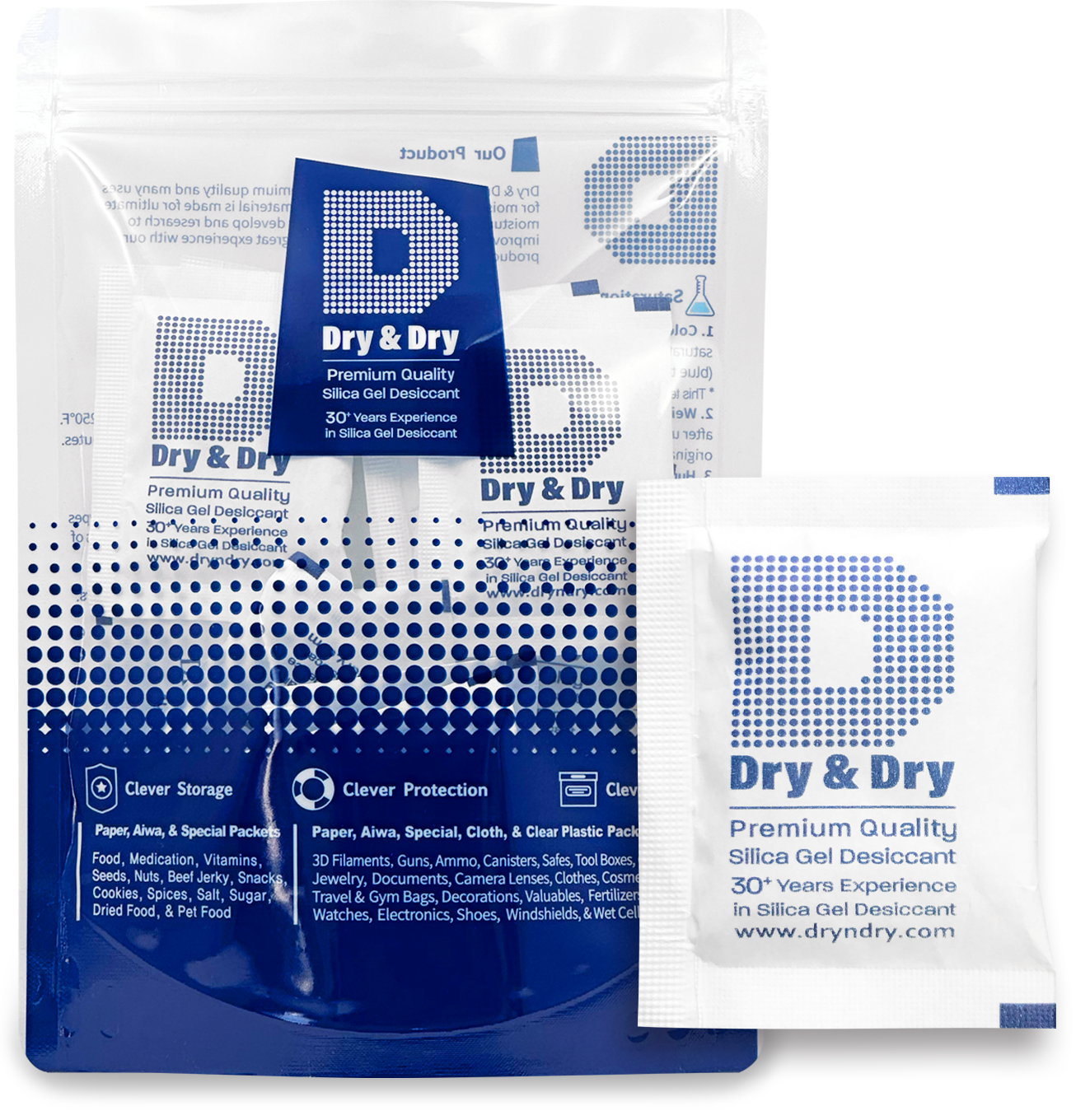10 gram X 15 PK "Dry&Dry" Silica Gel Desiccant Packets - Reusable(FDA Compliant) Dry & Dry DD10G15