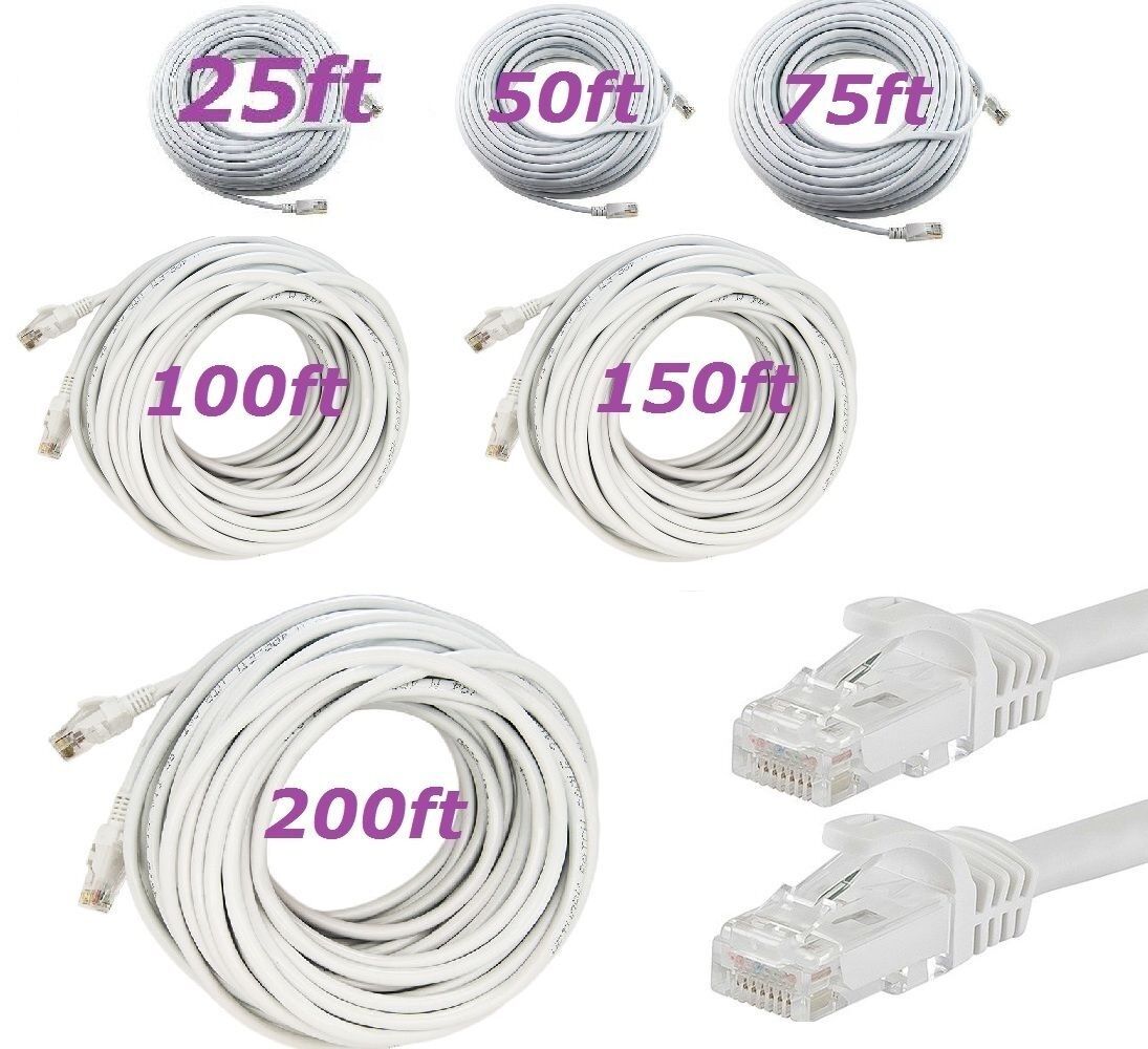 Cat 6 CAT6 Patch Cord Cable 500mhz Ethernet Internet Network LAN RJ45 UTP WHITE CableVantage Does Not Apply