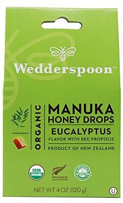 Organic Manuka Honey Drops, Eucalyptus & Bee Propolis, 20 Count (4oz) (Pack o... Wedderspoon