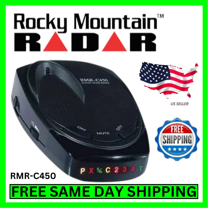 Rocky Mountain Radar Detector & SCRAMBLER Super Wide Band Laser KA Band Police Rocky Mountain RMR-C450