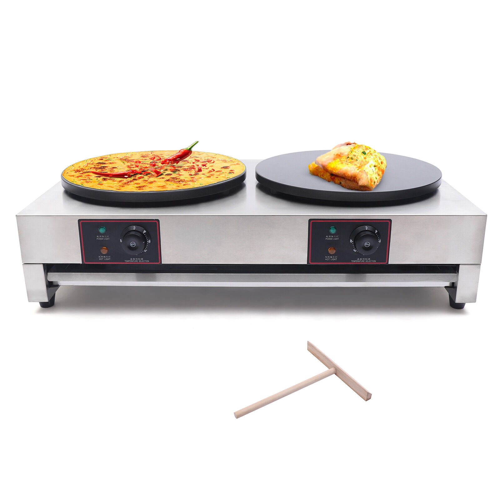 3kw+3kw 40cm 16" Commercial Double Pancake Maker Luxury Electric Crepe Unbranded Does Not Apply - фотография #16