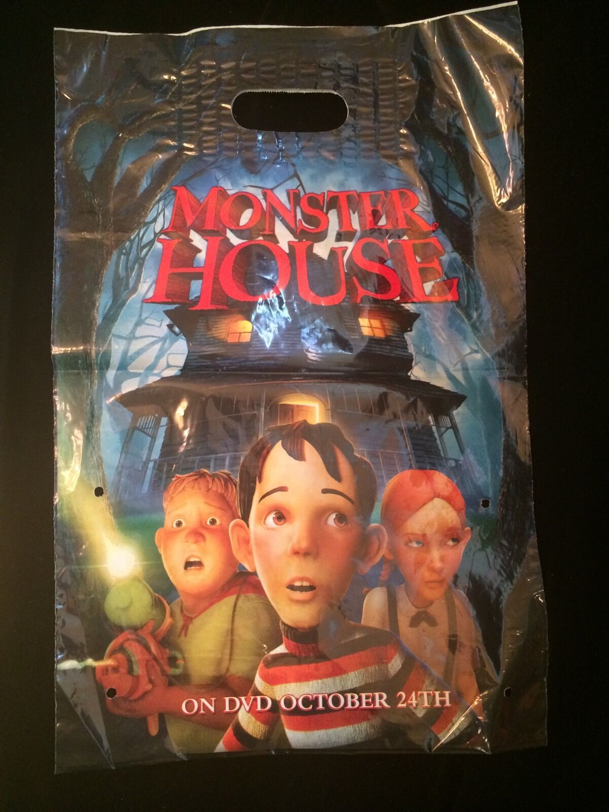 Vintage 2006 Monster House 12x18 Plastic Halloween Goodie Bag Без бренда
