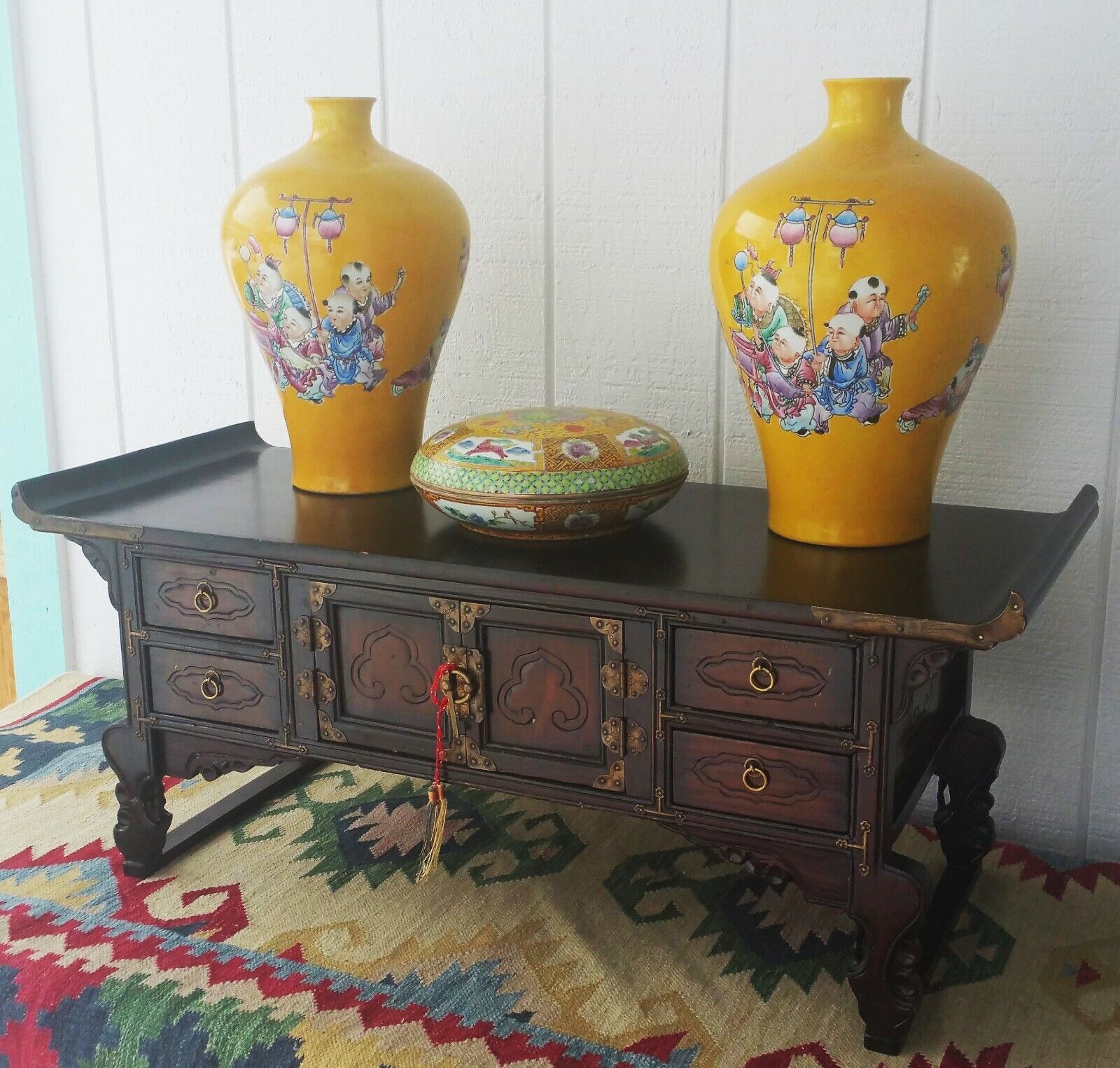 ALTAR TABLE vtg chinese wood cabinet display antique furniture buddha temple art Без бренда - фотография #12