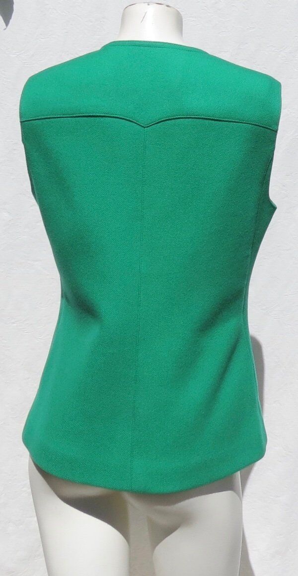Vintage BOGNER Women’s Green Wool Zip Vest Jacket size 38 10 fits US 4 6 Bogner - фотография #3