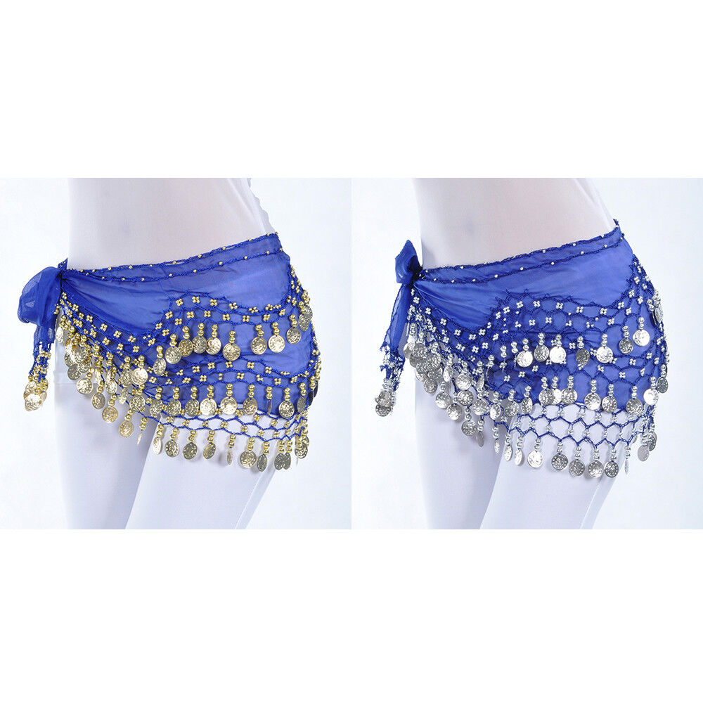 Womens Belly Dance Hip Skirt Scarf Wrap Belt Hipscarf Gold/Silver Coins US FAST Unbranded Does not apply - фотография #8
