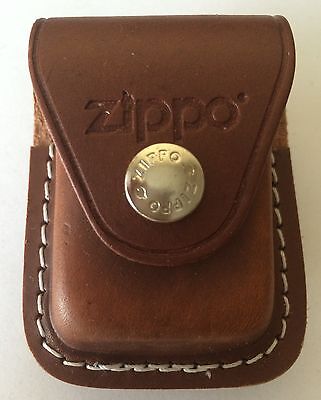 Zippo Brown Leather Lighter Pouch With Clip, Item LPCB, New In Box ZIPPO