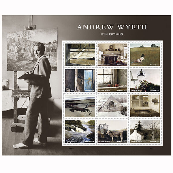 USPS New Andrew Wyeth Full Pane of 12 Без бренда