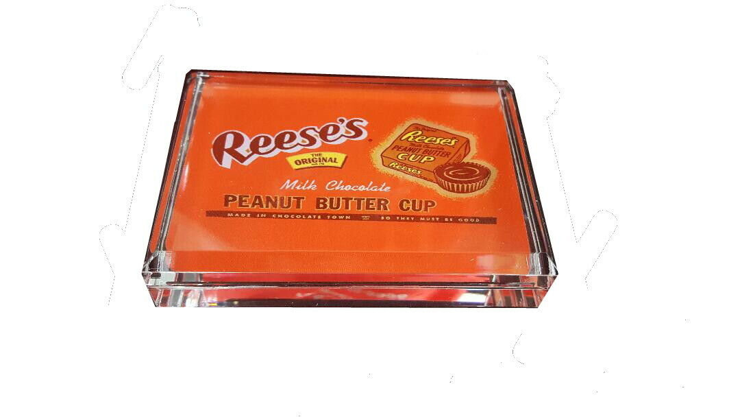 Retro Vintage Reese's Peanut Butter Cups Wrapper Acrylic Desk Top Paperweight Без бренда