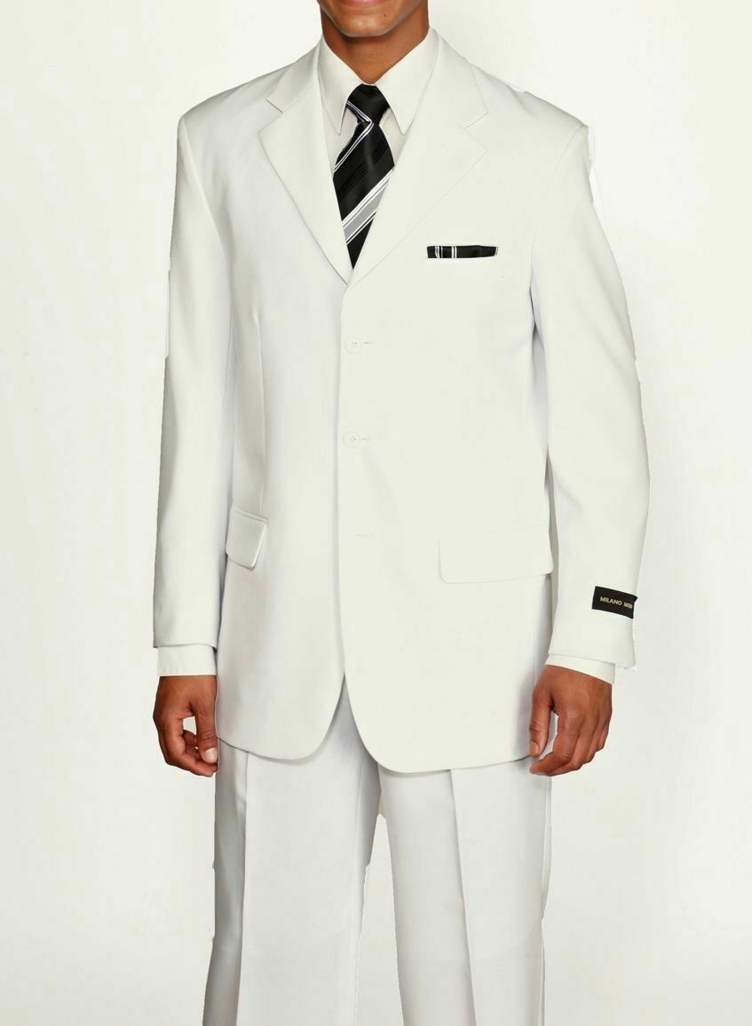 New Men's Basic Suit Single Breasted 3 Button 14 Unique Colors Size 38R~60L Milano Moda or Fortino Landi - фотография #9