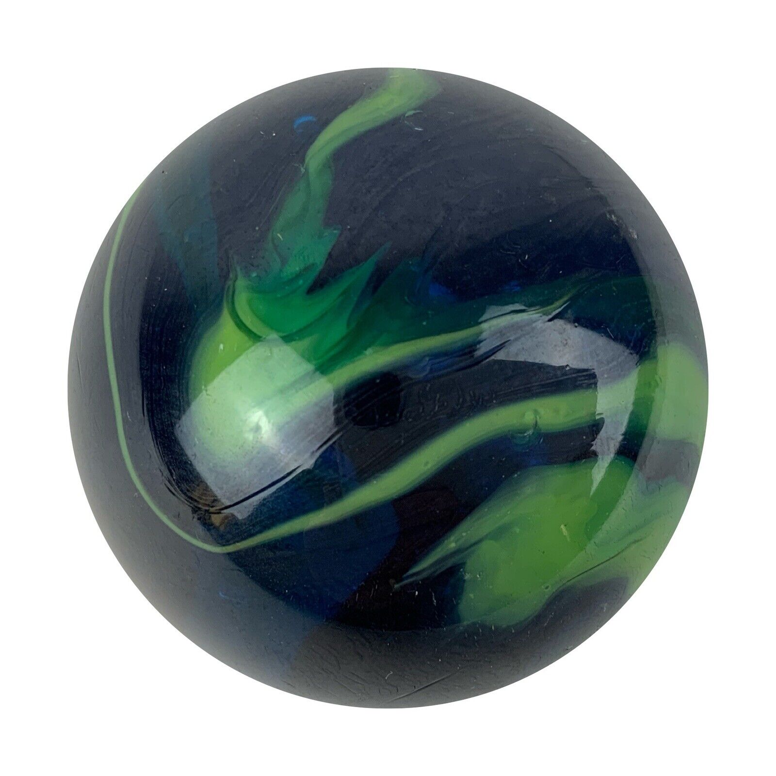 TOE BREAKER 50mm (2") SEA TURTLE clear Blue/Green Marbles glass ball HUGE Swirl Vacor Does Not Apply - фотография #7
