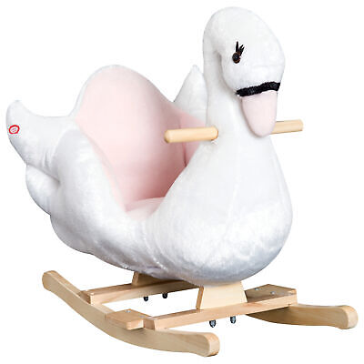 Qaba Plush Kids Ride On Toy Rocking Horse Swan Style Animal Rocker Seat Gift Qaba US330-0800141 - фотография #3