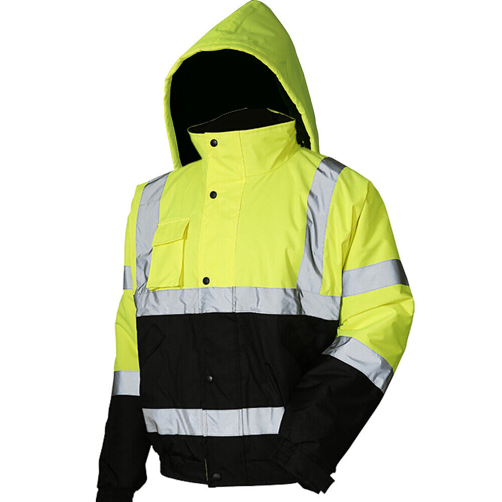 Hi-Vis Insulated Safety Bomber Reflective Class 3 Winter Jacket Warm Lined Coat  L&M - фотография #4
