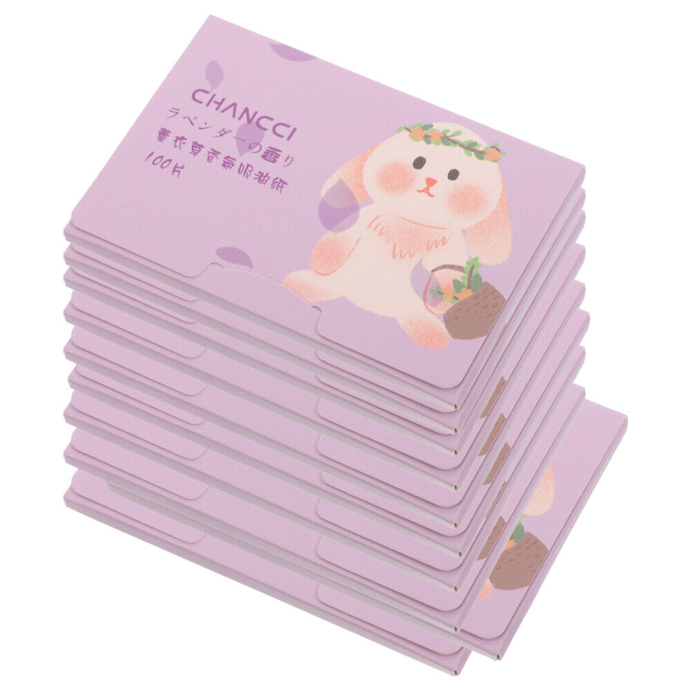 10 Box Oil Blotting Sheets Portable Beauty Blotters for Skin Care Purple None QT1633280WY7KDYU - фотография #8