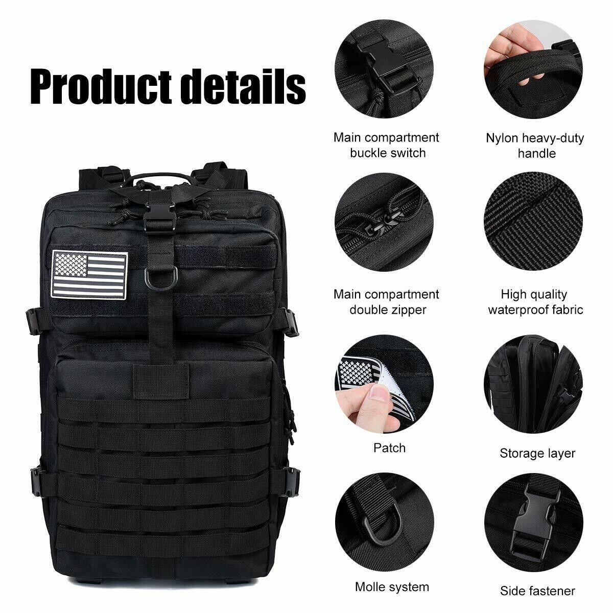 Bug Out Bag Outdoor Emergency Backpack Survival Gear Folding Solar Panel Charger Kepeak Tactical Camping Emergency Tool - фотография #17