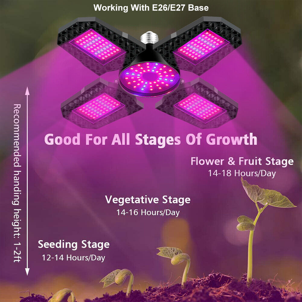 LED Grow Light Bulb Plants Growing Lamps Flower Indoor Hydroponics Full Spectrum Unbranded Does Not Apply - фотография #11