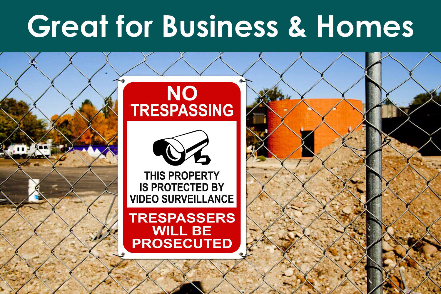 Property Protected By Video Surveillance Warning Security Camera Sign cctv 7x11" Mysignboards HS005 - фотография #7
