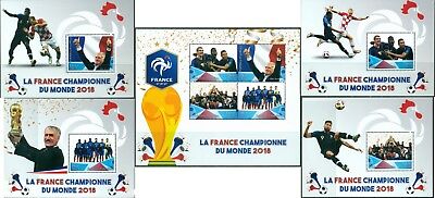FOOTBALL SOCCER FIFA WORLD CUP 2018 FRANCE WINNERS MADAGASCAR MNH STAMP SET Без бренда
