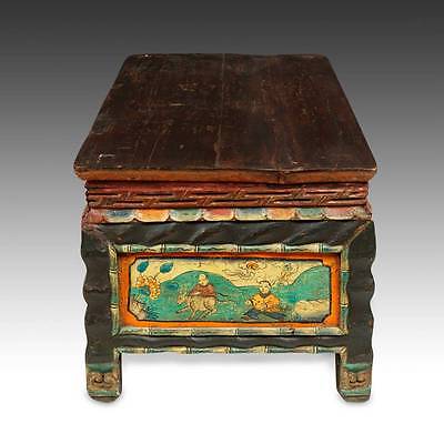 ANTIQUE MONK'S WRITING TABLE PAINTED PINE MONGOLIA CHINESE FURNITURE 19TH C.  Без бренда - фотография #3