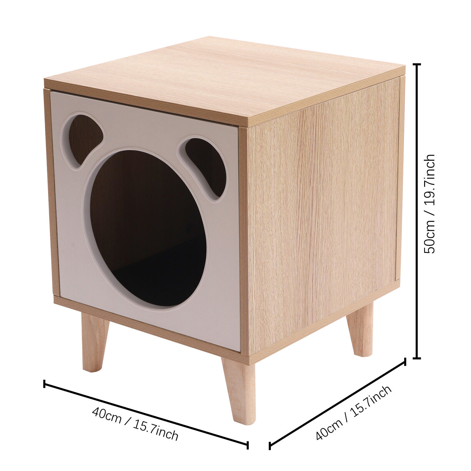Wooden Nightstand Cat Bed Storage End Table Enclosure Bedside Organizer Modern Unbranded Does not apply - фотография #2