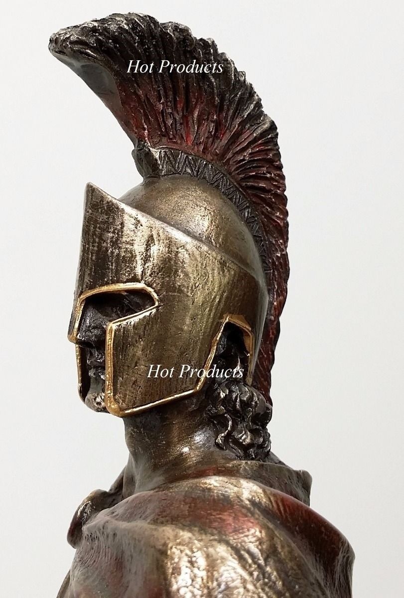 10" LEONIDAS Greek Warrior SPARTAN KING Statue Sword Hoplite Shield Bronze Color Veronese - фотография #4