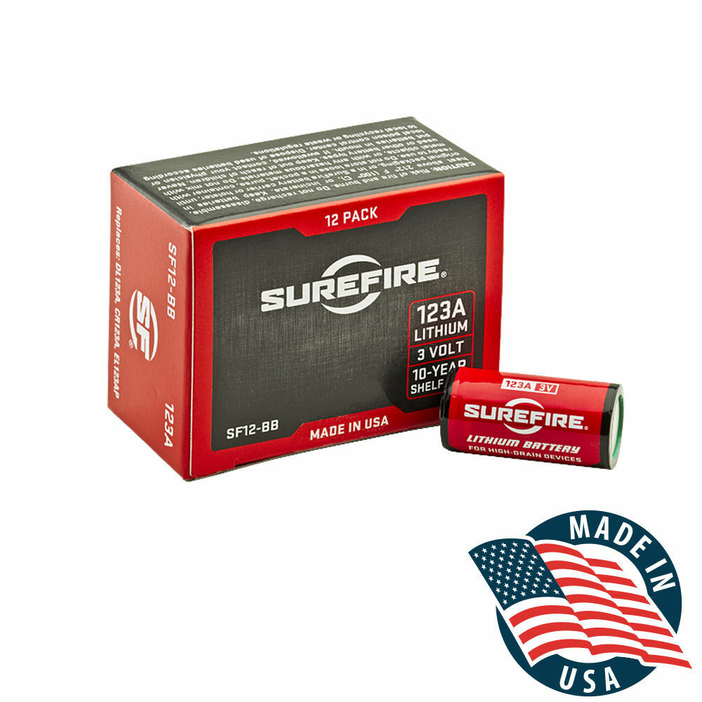 SureFire 123A CR123A 3 Volt Lithium Batteries - 12 Pack - EXP in 06/2030! Surefire 123A