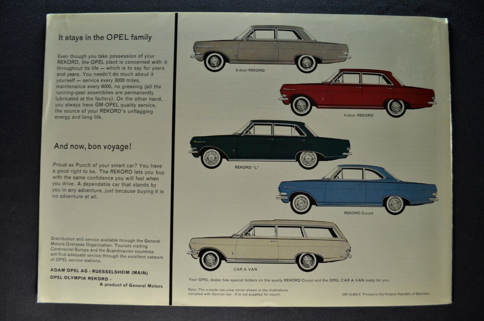 1964 Opel Rekord Catalog Sales Brochure L Sedan Excellent Original 64 Без бренда Rekord - фотография #7