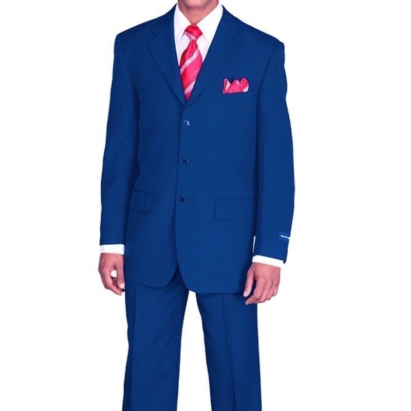 New Men's Basic Suit Single Breasted 3 Button 14 Unique Colors Size 38R~60L Milano Moda or Fortino Landi - фотография #5