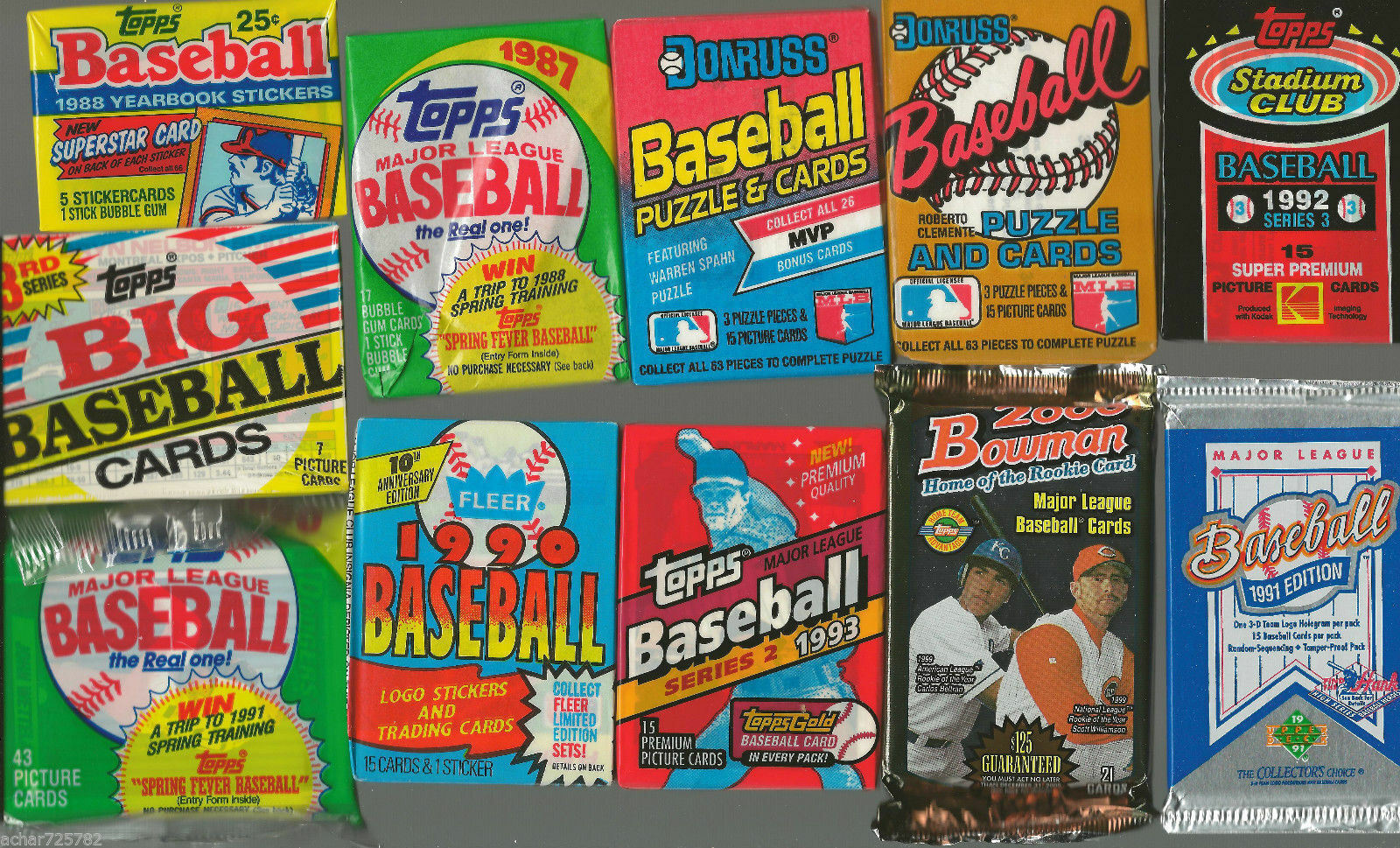 HUGE Lot of 100 Unopened Old Vintage Baseball Cards in Wax Cello Rack Packs Без бренда - фотография #4