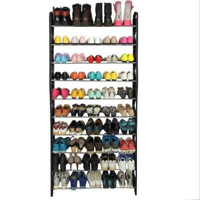 50 Pair 10 Tier Shoe Tower Rack Organizer Space Saving Shoe Rack Stainless Steel Unbranded Does Not Apply