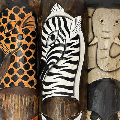 Zeckos Set Of 3 African Wildlife Wooden Wall Masks Zeckos DW20004 - фотография #5