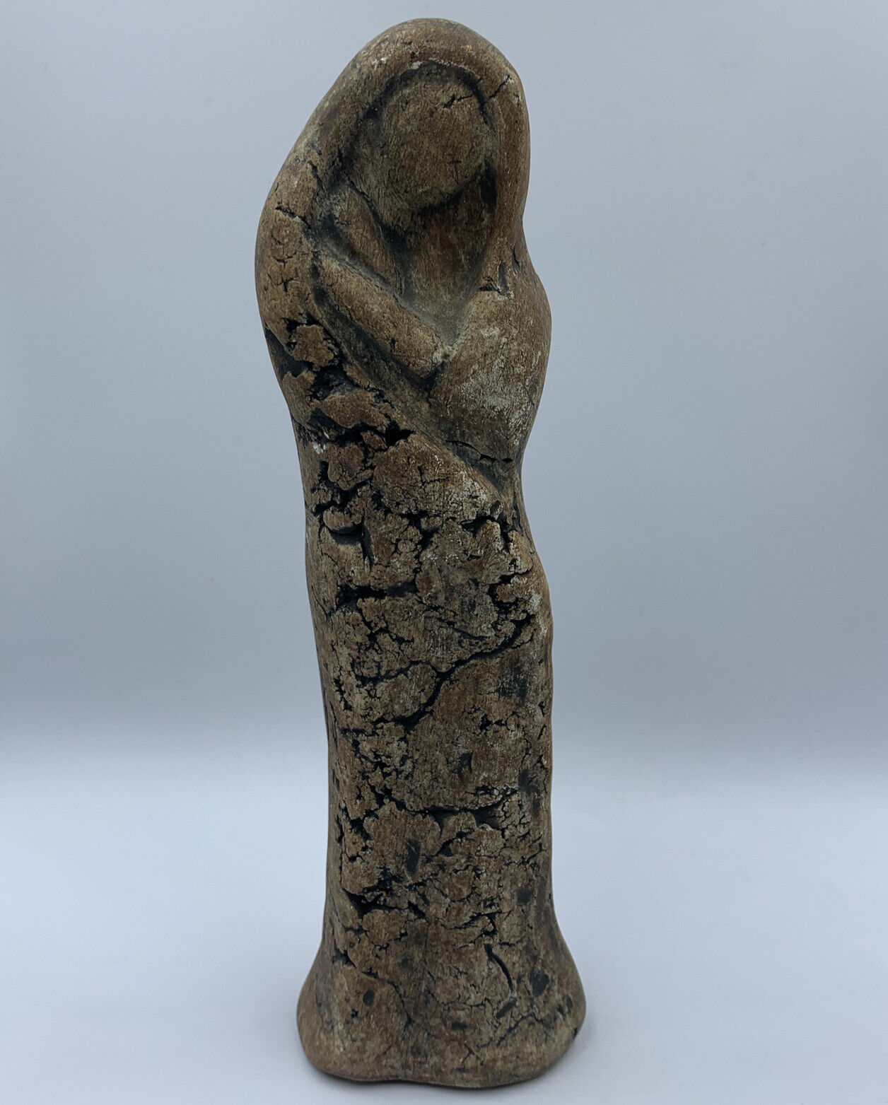 Folk Art Hand Carved Stone Women Figure 8” Tall, Engraved By Stan Без бренда