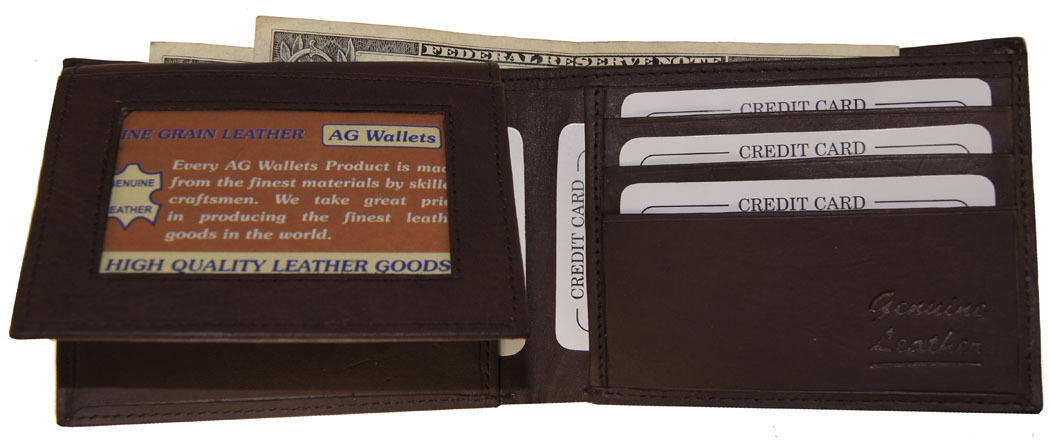 AG Wallet Mens Cowhide Leather Credit Card Holder Bifold Wallet Slim Purse Gift ag wallets