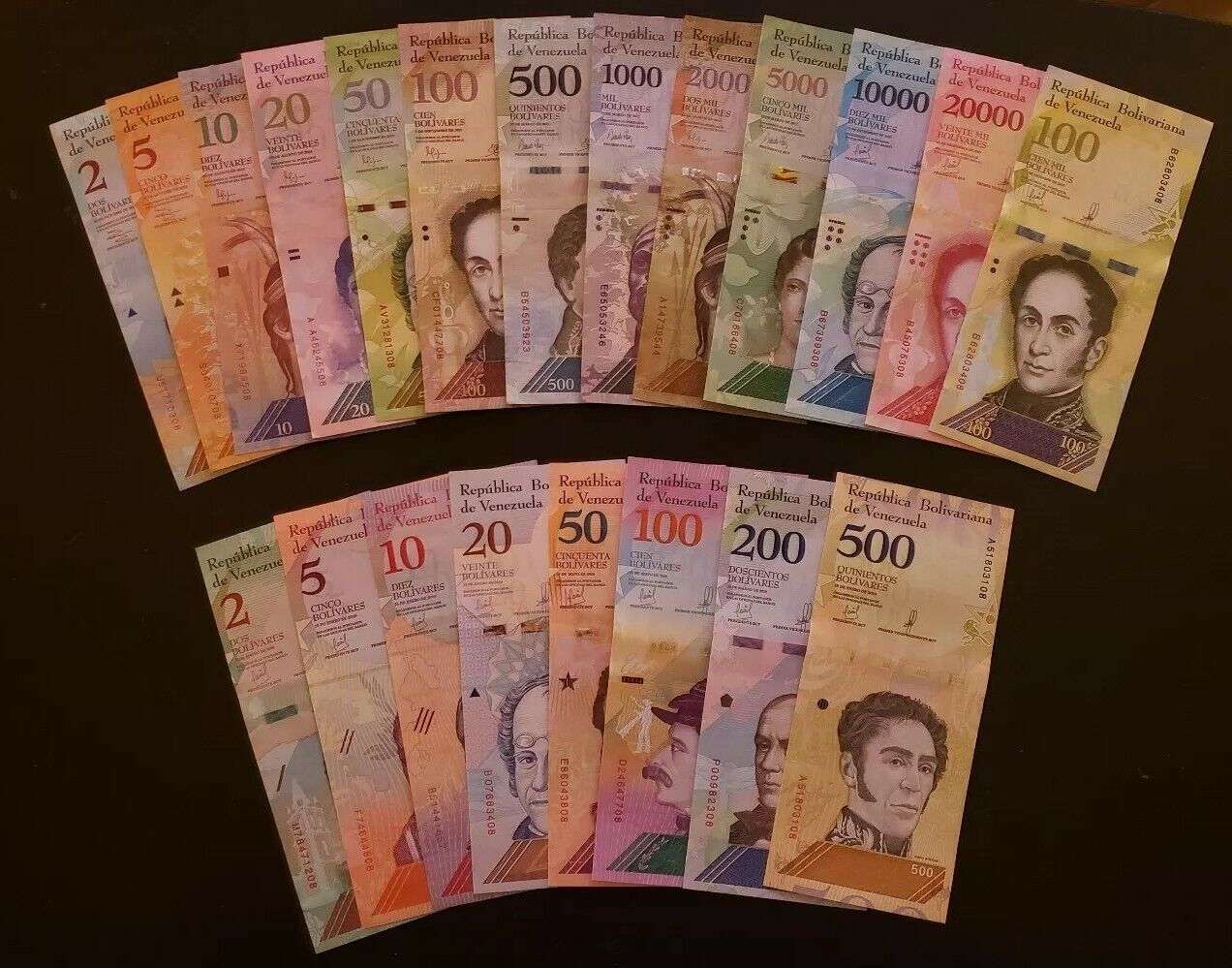 Venezuela Full Set 2 - 100000 Bolivares & 2 - 500 Soberanos (21 banknotes) UNC Без бренда - фотография #2
