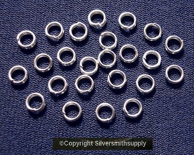 4mm Silver plated split rings jump rings 24 pc clasp or charm attachment  fpc224 Без бренда