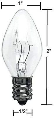 (25 Pack) Night Light Bulbs, C7, Clear, Steady, 4 Watt, Candelabra Base E12 Creative Hobbies® 7274 - фотография #3