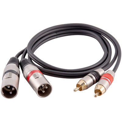 3 Foot Dual XLR Male to Dual RCA Male Patch Cable - 2-XLRM to 2-RCA Audio Cord Seismic Audio SAXFRM-2X3