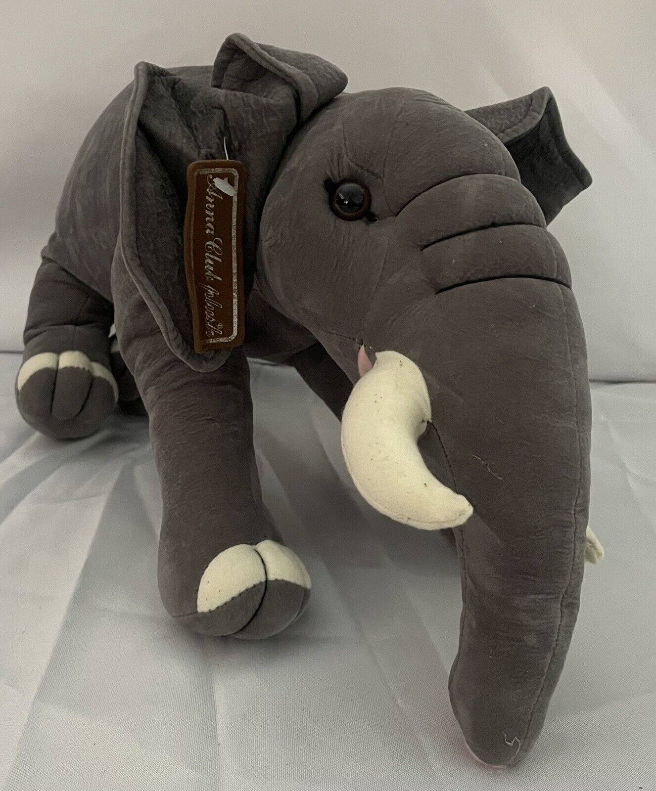 Anna Club Elephant Plush Vintage 2000 Animal Alley Toys R Us Stuffed Tusks NOS Animal Alley